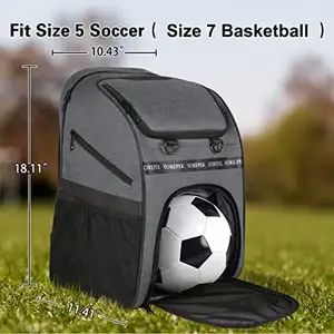 Youth Soccer Bag - Soccer Backpack Bags For Basketball Volleyball Football Sports Includes Separate Cleat Shoe And Ball