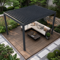 Pergola en aluminium à lames orientables manuelles, imperméable, pour jardin, patio, cour arrière, terrasse