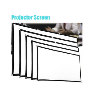 Écran de projection portable pliable mural 16:9, 60-133 pouces, <span class=keywords><strong>tissu</strong></span> polyester, utilisation en extérieur/en intérieur - Product Image 1