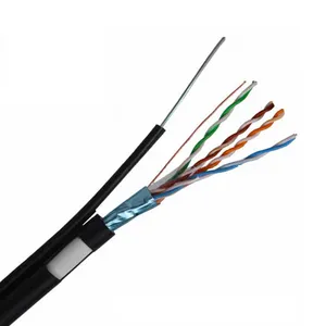 室外5e类实心导体4pr局域网电缆 + 信使以太网电缆5e类CCA 24AWG FTP屏蔽以太网电缆1000英尺防水