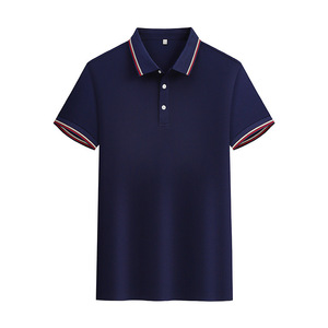 Camisa Polo Azul Marino para Hombre, Manga Corta, Color Sólido, Poliéster, Ropa de Trabajo, Uso Diario - Product Image 1
