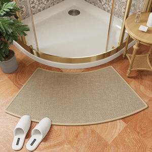 Alfombra de Baño Redonda de Fibra de Poliéster Absorbente Antideslizante con Diseño Minimalista para Baño - Product Image 3