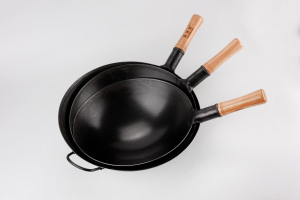 Wok à fond plat en acier pour cuisinière à Induction, <span class=keywords><strong>Pot</strong></span> en fer de qualité abordable, pour la maison, <span class=keywords><strong>chinois</strong></span>, w - Product Image 4