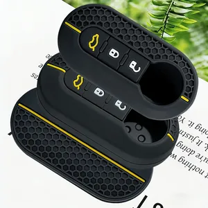 Custodia Protettiva in Silicone Morbido Premium per Chiave Auto <span class=keywords><strong>Fiat</strong></span> 500, Cover per Chiave Pieghevole a Scatto per <span class=keywords><strong>Fiat</strong></span> <span class=keywords><strong>Punto</strong></span> Panda, <span class=keywords><strong>Accessori</strong></span> Auto - Product Image 2