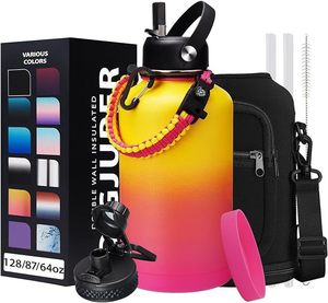 Custom 64oz Double Wall Stainless Steel Insulated Water Bottle Wide Mouth <b>Large</b> Capacity Water Bottle With Bag - Product Image 4