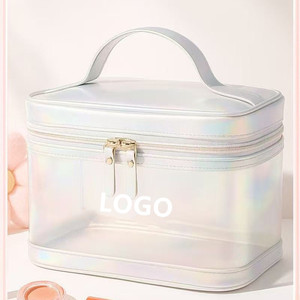 Designer <strong>Make</strong> <strong>up</strong> Pouch Cosmetic Foldable Embroidery Makeup <strong>Trolly</strong> Black Custom Clear Pvc Toiletry Bag - Product Image 6
