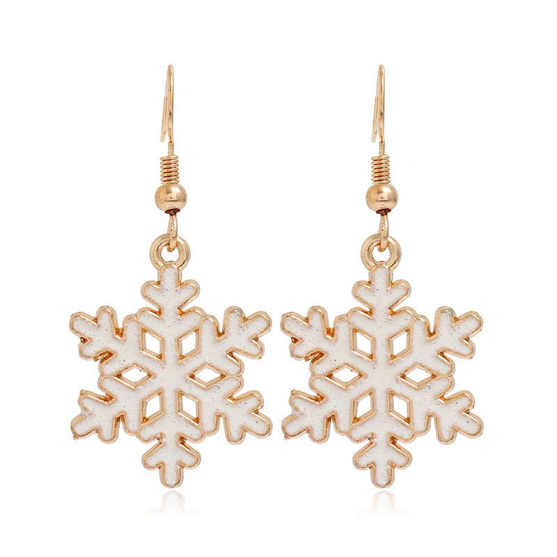 Boucles d'oreilles flocon de neige de Noël