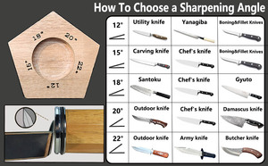 Wooden Rolling <strong>Knife</strong> Diamond <strong>Sharpener</strong> Set 5 In 1 For Steel Of Hardness <strong>Knives</strong> Magnetic Base 5 Sided Fixed Angles Wood Roller - Product Image 2