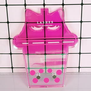 Dragon Milk Tea Cup Acrylique Lash Tiles Pink Eyelash Extension Palette avec aimant Pince à épiler Outils d'extension de cils - Product Image 3