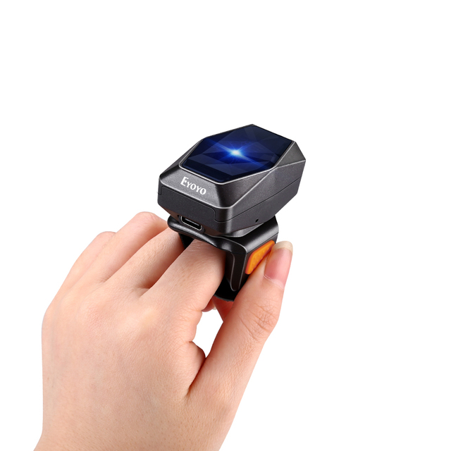 Eyoyo EY-016L 1D Laser Ring Type Bar Code Reader Wearable Wireless Bluetooth Ring Barcode Scanner for Logistic Warehouse Worker