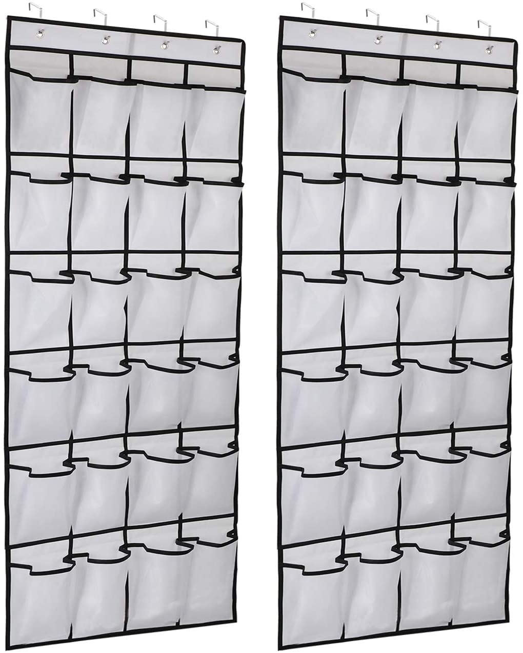 2 упаковки на дверь, органайзер для обуви, сетчатый держатель для обуви, 24 кармана, подвесной органайзер для обуви, отсек для хранения с 8 дверными крючками