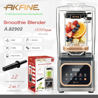 Mixeur Smoothie AKANE A.82902 800W 18000 tr/min, Grande Vitesse, Bol de 2L, 6 Lames pour Broyer la Glace et Mélanger, Cuisine