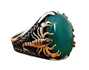2023 Popular Manufacturers Directly Supply Precious Stones Retro Scorpion Animal Silver Fashion Jewelry Rings For Men