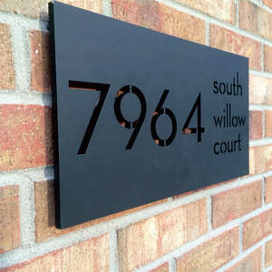 <span class=keywords><strong>Plaque</strong></span> de numéro de maison en acier inoxydable sur mesure, design moderne Daco Sign, <span class=keywords><strong>pour</strong></span> usage extérieur, hôtels, appartements - Product Image 4