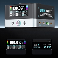 Cargador de Escritorio GaN de 200w - Carga Rápida Inteligente, Alta Potencia, Multi-puerto, Universal para Teléfonos y Tabletas