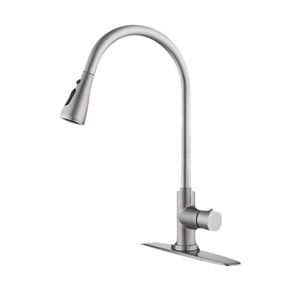 Robinet de cuisine rétractable chaud/froid de style américain transfrontalier en acier inoxydable pour évier et lave-vaisselle - Product Image 1