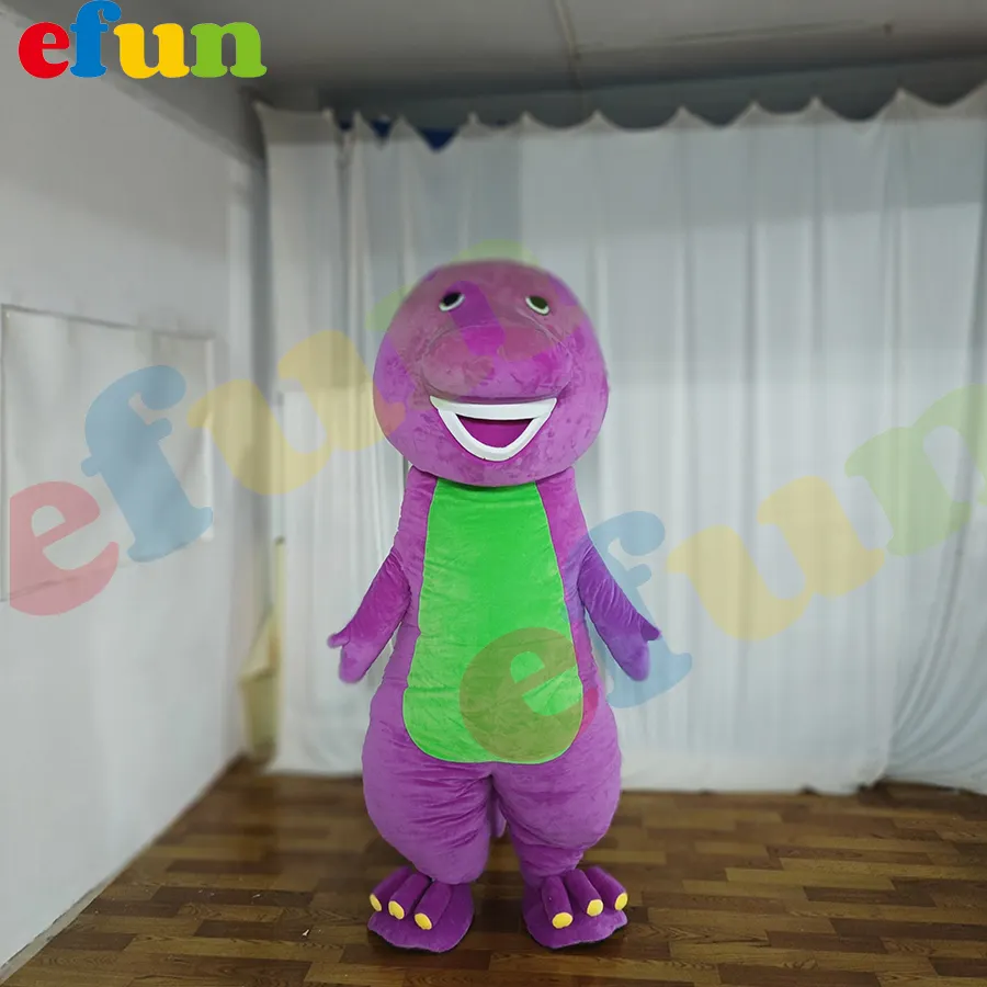 Efun MOQ 1 PC cosplay barney mascot costume for adults used barney mascot cartoon costumes for sale