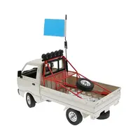 WPL 1/10 מלא בקנה מידה D12 משאית אחורי דלי מתכת הצלת מסגרת + גג אור אות דגל אביזרי שינוי