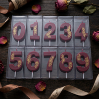 Bougies d'anniversaire et de fête élégantes en or rose et rouge bordeaux, faites à la main - Toppers floraux gravés vintage - Boutique, Nouvel An