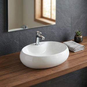 Évier de comptoir en céramique au design floral moderne de luxe avec lavabo en granit résistant à l'eau pour la décoration de salle de bain - Product Image 3