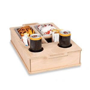 Custom Logo Multifunction Snack Tray with Drink <b>Holders</b> and Remote <b>Control</b> <b>Holder</b> Bamboo Couch Arm Tray Table Sofa Storage - Product Image 2
