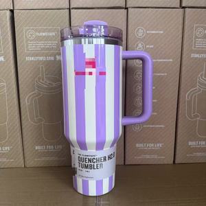 <span class=keywords><strong>Taza</strong></span> Térmica de Acero Inoxidable 1:1 con Diseño de Rayas de Zebra, 40 oz, Doble Pared, Aislada al Vacío, con Asa y Pajita - Product Image 5