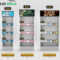 Pantalla LCD de Barra Estirada de 24 Pulgadas, Android WIFI, Control Remoto CMS, Pantalla Ultra Ancha para Publicidad en Estantes de Supermercados