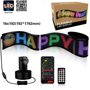 Panneau matriciel LED flexible RGB ultra-plat avec contrôleur USB, éclairage Devil Eye pour pare-brise de voiture, camion et concert - Product Image 1