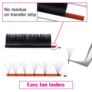 Cils Auto-Fanning J Curl .03 Naturels Faits Main Easy Fan Premium Mat Super Mat Noir DRAGONLASH DG Easy Fanning Marque Privée - Product Image 3