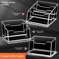 Porte-cartes de visite et boîte de rangement en plastique acrylique, support de bureau personnalisé à fente unique, rangement transparent, design simple, Chine