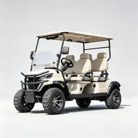 Voiturette de golf de luxe 4 places électrique avec sièges et couleurs personnalisables, résistante à la chaleur, batterie au lithium, rehaussée, tout-terrain, pour villas, hôtels, complexes hôteliers