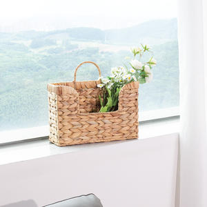 Cesta de Almacenamiento Rectangular Tejida a Mano de Jacinto de Agua Vintage con Asa Ecológica para Escritorio y Oficina en Casa, Caja de Regalo - Product Image 4