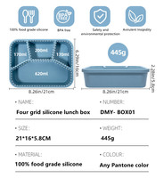 Boîte à lunch en silicone Bento pour enfants écologique Portable Click to Go Bento Office Lunch Set avec compartiment Enfants Adulte