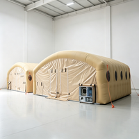Tente d'urgence gonflable imperméable à dépliage rapide avec pompe à air électrique alimentée par batterie pour les secours en cas de catastrophe, grand espace