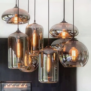 Isola da Cucina Moderna in Stile Nordico con Lampadari <span class=keywords><strong>a</strong></span> Sfera in Vetro Grigio per Decorazione Ristorante Lampade <span class=keywords><strong>a</strong></span> Sospensione in Vetro - Product Image 5