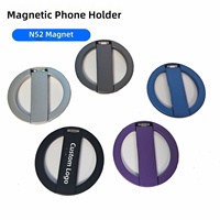 Support de téléphone magnétique ultra-fin tout en métal, aimant puissant, design pliable à une seule barre, support de bureau stable pour iPhone