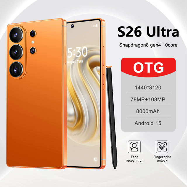 22GB+2TB ULTRA S26 5G Smartphone S-Pen 7.3inch Big Screen Android 15 Unlocked Gaming Phone Deca Core CPU S26 Ultra Mobile Phones