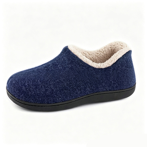 <span class=keywords><strong>Chaussons</strong></span> en feutre de laine pour hommes, mules chaudes à semelle en mousse à mémoire de forme haute densité, à enfiler, pour intérieur et extérieur, semelle en caoutchouc - Product Image 6
