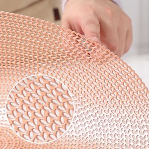 PVC <b>Circular</b> Material 38cm Circle Heat Insulation <b>Placemat</b> High-end Table Decoration Pad - Product Image 3