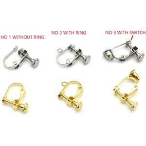 Bán buôn thép không gỉ 18K vàng mạ vít Bông tai clip số lượng lớn giá DIY trang sức phụ kiện - Product Image 2