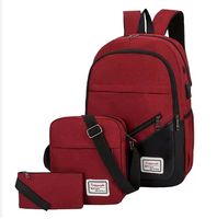 Sac à dos portable en polyester pour voyage, ensemble cadeau avec port de chargement USB et fonction imperméable, vente en gros d'usine