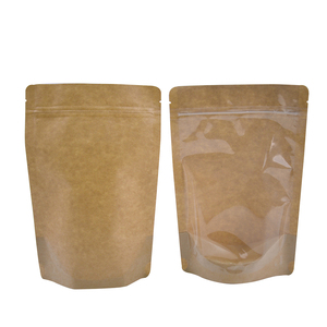 Materiales de embalaje papel reciclado embalaje bolsas herméticas kraft bolsas con ventana - Product Image 4