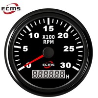 Motorcycle 85mm 3000RPM Tachometer RPM Gauge 1-300 Speed Ratio With Current RPM/Trip Hour/Total Hour