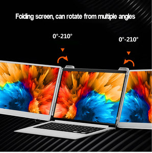 จอพับได้สามจอ13.3นิ้ว100% sRGB 2.5K 75Hz 2560*1600สามจอต่อแล็ปท็อปจอแสดงผลคู่ LED แบบพกพา