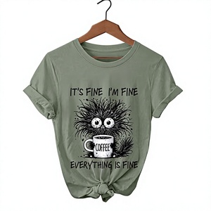 T-shirt à manches courtes pour homme avec imprimé cartoon, col rond, 100% coton, jersey décontracté, coupe ample, taille plus, t-shirts graphiques pour homme - Product Image 1
