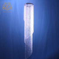 Décoration de plafond de salle d'événements, éclairage de mariage, rideau de perles acryliques transparentes en spirale, lustre pour fournitures de décoration de mariage