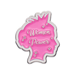 Insigne créatif rose féministe broche lunettes diamant lèvres chapeau papillon langue foudre <span class=keywords><strong>femmes</strong></span> puissance Portrait émail épinglette - Product Image 5