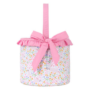 Işlemeli Bunny paskalya yumurta avı kova yay düğüm tuval paskalya sepetleri ile paskalya dekorasyonu Bunny çanta - Product Image 4