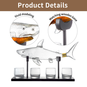 1000ml Shark Design Carafe Verre pour Whisky <span class=keywords><strong>Scotch</strong></span> <span class=keywords><strong>Bourbon</strong></span> & Vodka Cadeau pour les amateurs de vin - Product Image 2
