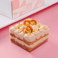 Livraison rapide paquet de pâtisserie conteneur boulangerie PET boîte à gâteau en plastique transparent boîte à biscuits emballage boîtes en plastique